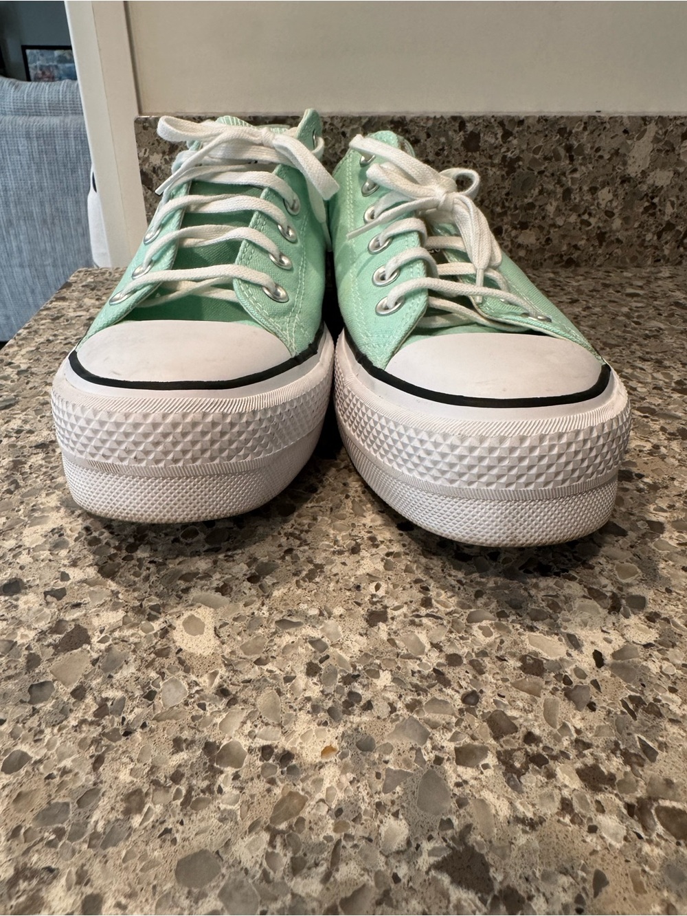 Converse Women Mint Green Low Top Canvas Sneakers - Picture 4 of 9
